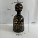 GobekUsa Leopard Texture Glass Vase: Modern Floral Vase for Chic Room Decor