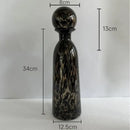 GobekUsa Leopard Texture Glass Vase: Modern Floral Vase for Chic Room Decor