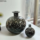 GobekUsa Leopard Texture Glass Vase: Modern Floral Vase for Chic Room Decor
