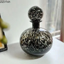 GobekUsa Leopard Texture Glass Vase: Modern Floral Vase for Chic Room Decor