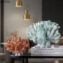 GobekUsa Coral Resin Statue Desk Decoration Modern Home Decor Ornaments