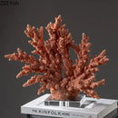 GobekUsa Coral Resin Statue Desk Decoration Modern Home Decor Ornaments