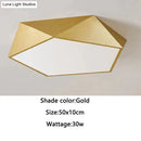 GobekUsa Modern Light Fixtures Ceiling Of Equilateral Indoor Lighting Gold Lampshade For Living Room Bedroom Lamp Ceiling Lamp Fixtures
