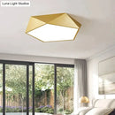 GobekUsa Modern Light Fixtures Ceiling Of Equilateral Indoor Lighting Gold Lampshade For Living Room Bedroom Lamp Ceiling Lamp Fixtures