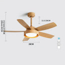 GobekUsa 5-Blade Ceiling Fan with Remote Control & LED Light - Silent Motor
