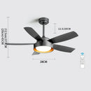 GobekUsa 5-Blade Ceiling Fan with Remote Control & LED Light - Silent Motor