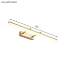 GobekUsa Modern Linear Acrylic Vanity Lamp: 16"/19.5" LED Gold Wall Lighting Fixture