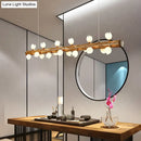 GobekUsa Brown Modern Linear Island Pendant Metal Lamp
