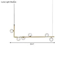 GobekUsa Modern Linear Chandelier - 6/8 Lights Glass Shade Island Light in Black/Gold