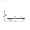 GobekUsa Modern Linear Chandelier - 6/8 Lights Glass Shade Island Light in Black/Gold