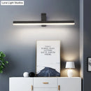 GobekUsa Modern Linear LED Vanity Light - White/Black Metal Wall Mount in Natural Light, 16"/19.5"/23.5" Wide