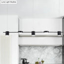 GobekUsa Modern Linear Metallic Chandelier Light - 3/5 Heads Black/Gold Hanging Lamp with Rotatable Shade - Warm/White Light