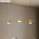GobekUsa Modern Linear Metallic Chandelier Light - 3/5 Heads Black/Gold Hanging Lamp with Rotatable Shade - Warm/White Light