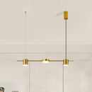 GobekUsa Modern Linear Metallic Chandelier Light - 3/5 Heads Black/Gold Hanging Lamp with Rotatable Shade - Warm/White Light