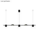 GobekUsa Modern Linear Metallic Chandelier Light - 3/5 Heads Black/Gold Hanging Lamp with Rotatable Shade - Warm/White Light