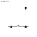 GobekUsa Modern Linear Metallic Chandelier Light - 3/5 Heads Black/Gold Hanging Lamp with Rotatable Shade - Warm/White Light