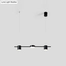 GobekUsa Modern Linear Metallic Chandelier Light - 3/5 Heads Black/Gold Hanging Lamp with Rotatable Shade - Warm/White Light