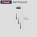 GobekUsa Loft Black LED Stair Chandelier for Modern Living Room and Restaurant