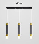 Modern Long Double Spotlight Pendant Light in Black/Gold