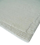 Modern Loop Cut Pile Solid plane Beige Hand Knotted 8x10 Wool Area Rug by The Rug Decor