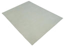 Modern Loop Cut Pile Solid plane Beige Hand Knotted 8x10 Wool Area Rug by The Rug Decor