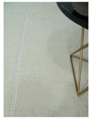 Modern Loop Cut Pile Solid plane Beige Hand Knotted 8x10 Wool Area Rug by The Rug Decor