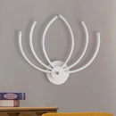 GobekUsa Modern Lotus Wall Sconce LED Bedside Light in White with Linear Design, Warm/White Glow