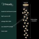 GobekUsa Crystal Chandelier: Modern Luxury Pendant Lights for Living Room, Staircase, Villa