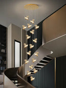GobekUsa Crystal Chandelier: Modern Luxury Pendant Lights for Living Room, Staircase, Villa