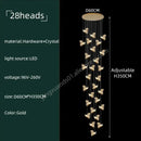 GobekUsa Crystal Chandelier: Modern Luxury Pendant Lights for Living Room, Staircase, Villa