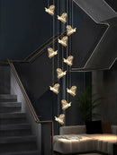 GobekUsa Crystal Chandelier: Modern Luxury Pendant Lights for Living Room, Staircase, Villa