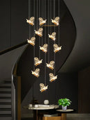 GobekUsa Crystal Chandelier: Modern Luxury Pendant Lights for Living Room, Staircase, Villa