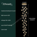GobekUsa Crystal Chandelier: Modern Luxury Pendant Lights for Living Room, Staircase, Villa