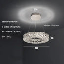 GobekUsa Crystal LED Chandelier: Modern Luxury Chrome Steel & Clear K9 Crystal Lighting