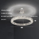 GobekUsa Crystal LED Chandelier: Modern Luxury Chrome Steel & Clear K9 Crystal Lighting