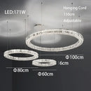 GobekUsa Crystal LED Chandelier: Modern Luxury Chrome Steel & Clear K9 Crystal Lighting