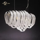 GobekUsa Crystal Circle LED Tassel Chandelier: Modern Luxury Pendant Hanging Light Fixture for Bedroom and Living Room