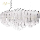 GobekUsa Crystal Circle LED Tassel Chandelier: Modern Luxury Pendant Hanging Light Fixture for Bedroom and Living Room