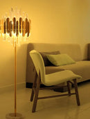GobekUsa Crystal Gold Floor Lamp for Bedroom & Living Room - Modern Luxury LED Light