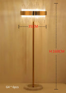 GobekUsa Crystal Gold Floor Lamp for Bedroom & Living Room - Modern Luxury LED Light