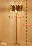 GobekUsa Crystal Gold Floor Lamp for Bedroom & Living Room - Modern Luxury LED Light