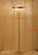 GobekUsa Crystal Gold Floor Lamp for Bedroom & Living Room - Modern Luxury LED Light