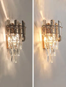 GobekUsa Crystal Gold LED Wall Sconce - Modern Luxury Wall Lamp for Living Room Bedroom Stairs