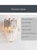 GobekUsa Crystal Gold LED Wall Sconce - Modern Luxury Wall Lamp for Living Room Bedroom Stairs