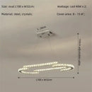 GobekUsa Crystal LED Chandelier Pendant Light Modern Luxury Foyer Ceiling Lamp