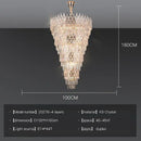 GobekUsa Crystal LED Chandelier | Long Stairway Villa Light | Modern Luxury Post Lamp