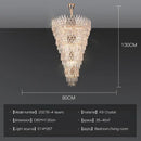 GobekUsa Crystal LED Chandelier | Long Stairway Villa Light | Modern Luxury Post Lamp