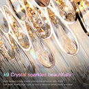 GobekUsa Crystal LED Chandelier | Long Stairway Villa Light | Modern Luxury Post Lamp