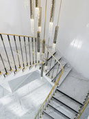 GobekUsa Crystal LED Staircase Chandelier: Modern Luxury Ceiling Lighting for Living Room Hall Loft