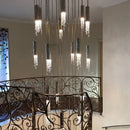 GobekUsa Crystal LED Staircase Chandelier: Modern Luxury Ceiling Lighting for Living Room Hall Loft